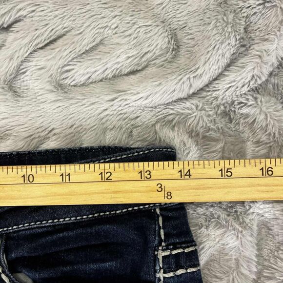 Knox Rose Jeans Women 2 Blue Crop Skinny Low Rise Dark Wash Thick Stitching - Picture 7 of 9